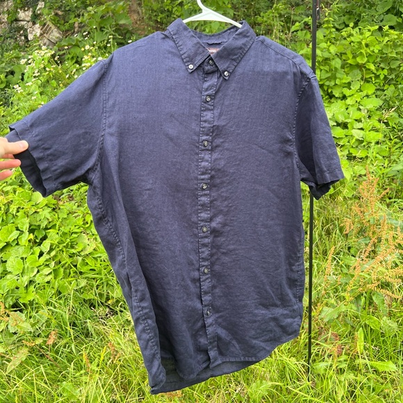 Michael Kors Linen Button-Down Shirt, XL - Picture 3 of 7